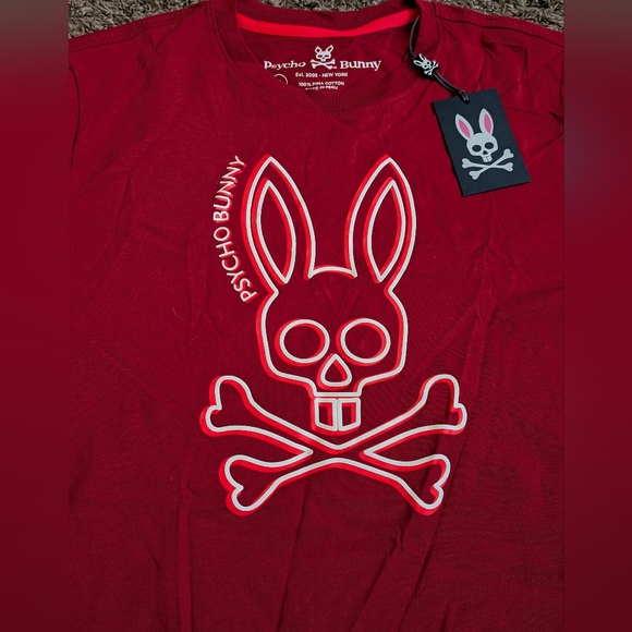 NWT Psycho Bunny Dark Red Pima Cotton Logo Shirt Men's S 4 - Picture 2 of 9